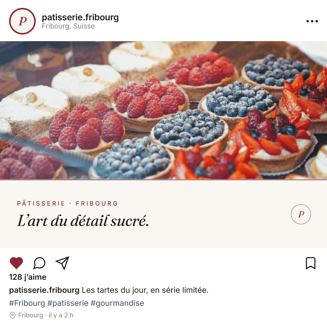 Publication Instagram — pâtisserie